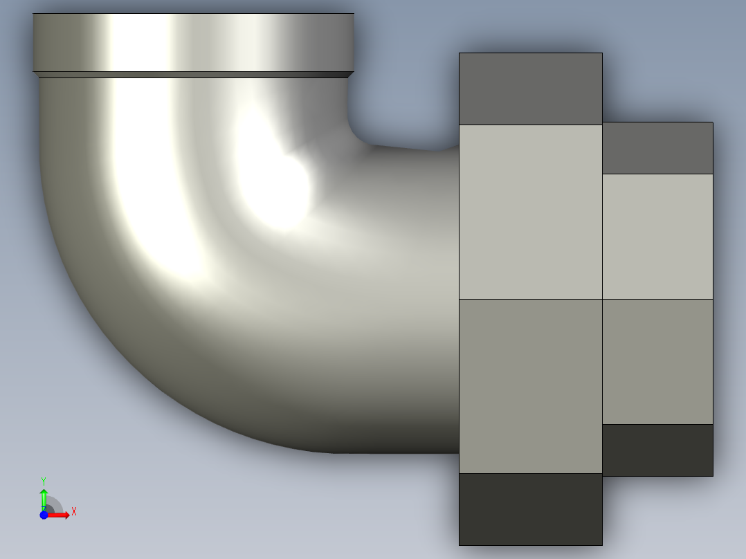 螺纹管活接-90°等径内丝弯头 DN40前视图