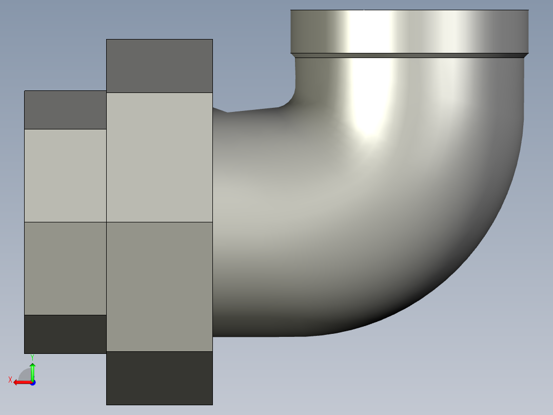 螺纹管活接-90°等径内丝弯头 DN40后视图