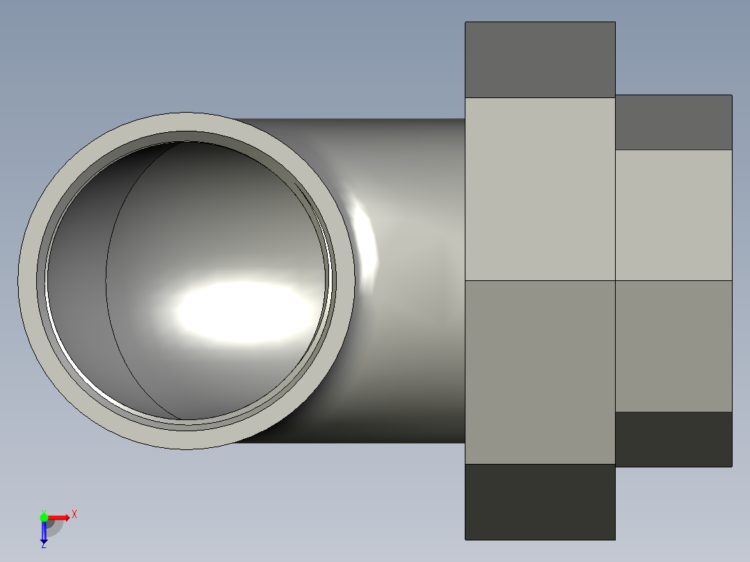 螺纹管活接-90°等径内丝弯头 DN40俯视图