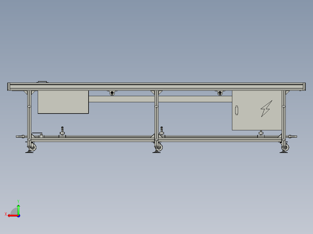 单层的皮带线后视图
