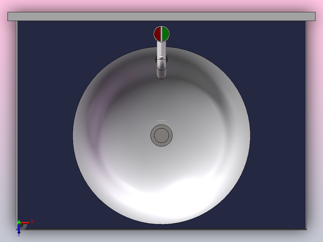 1位洗手盆,水龙头俯视图
