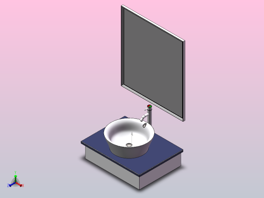 1位洗手盆,水龙头正等轴测缩略图