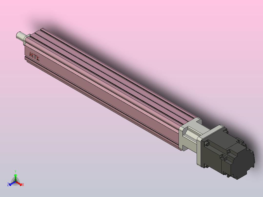 MTC32-250-P#-P-S57-R MTC32电缸 57步进电机折返 带导杆支架主视图