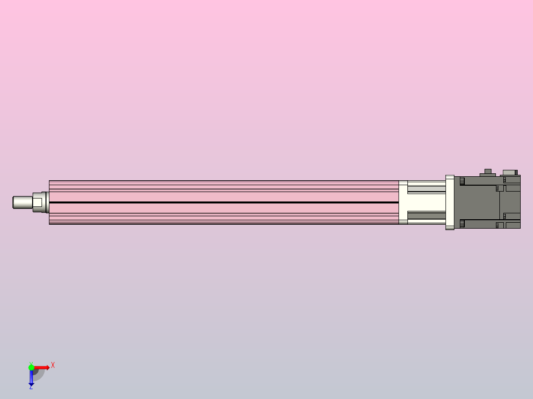 MTC32-250-P#-P-S57-R MTC32电缸 57步进电机折返 带导杆支架俯视图
