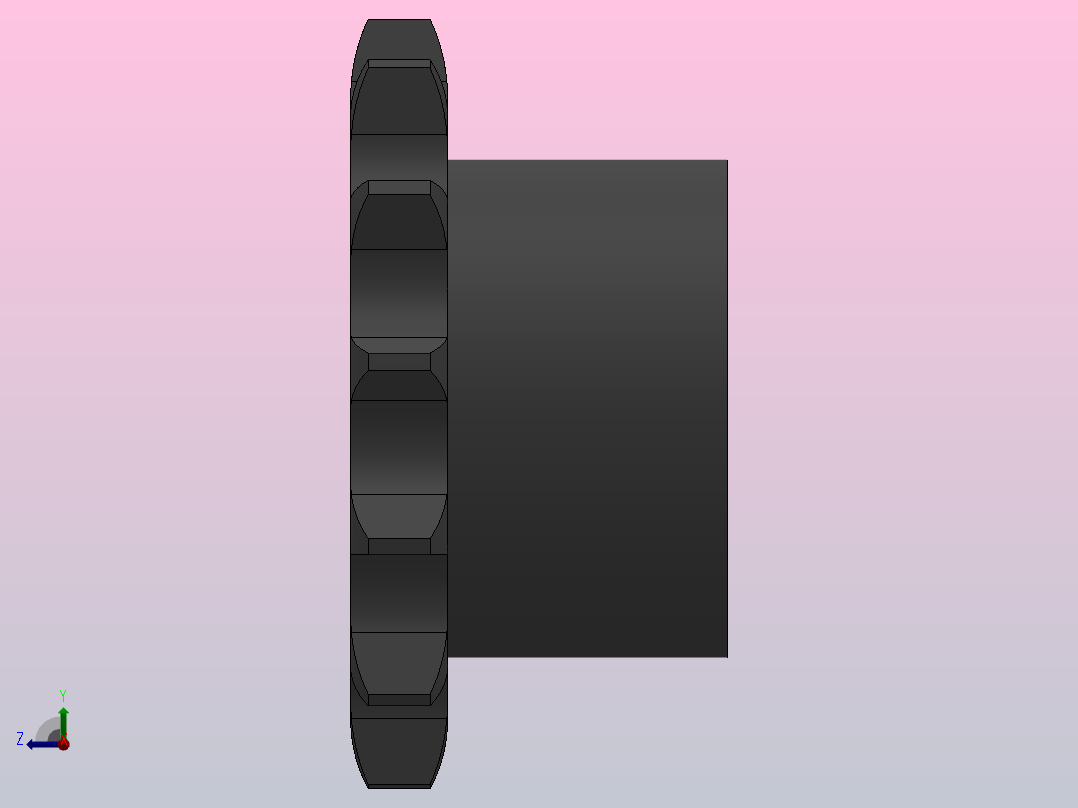 直孔链轮08B型_13-08B-1左视图