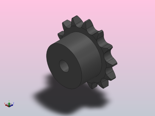 直孔链轮08B型_13-08B-1正等轴测缩略图