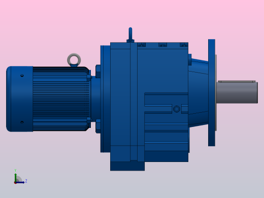 RF107法兰轴伸式安装斜齿轮减速机RF107-Y1.1-8P-90S-M1-0°-Φ350左视缩略图