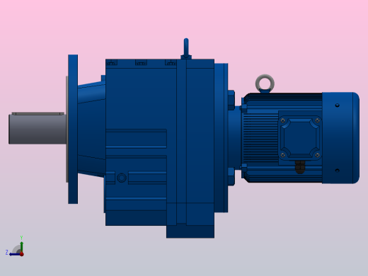 RF107法兰轴伸式安装斜齿轮减速机RF107-Y1.1-8P-90S-M1-0°-Φ350右视缩略图