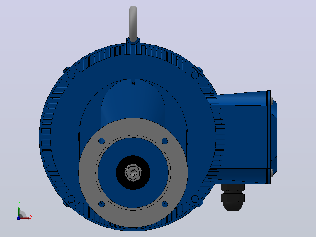 RXF57法兰轴伸式安装斜齿轮减速机RX57-Y5.5-4P-132S-M1-0°-Φ160前视图