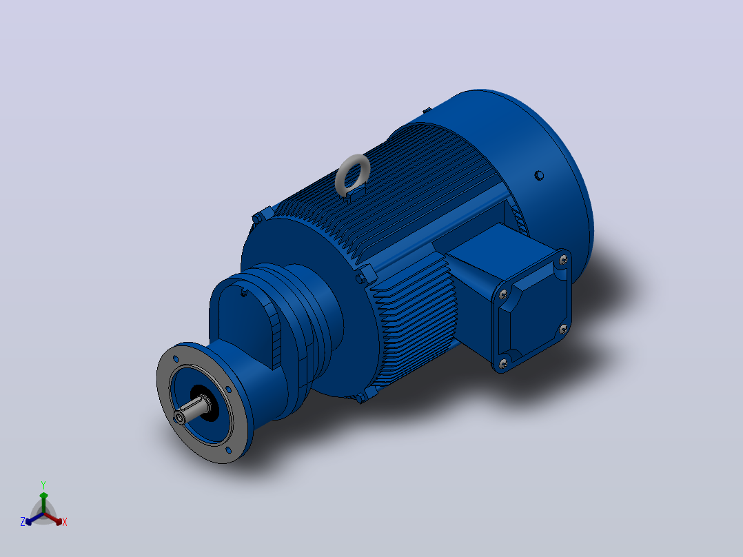 RXF57法兰轴伸式安装斜齿轮减速机RX57-Y5.5-4P-132S-M1-0°-Φ160正等轴测图