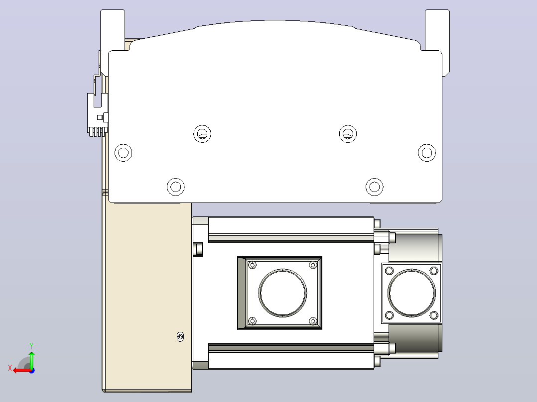 皮带直线轴半封闭可选导轨TPA-HNB-220D-176-L3050-RP-C-P1K-N3后视图