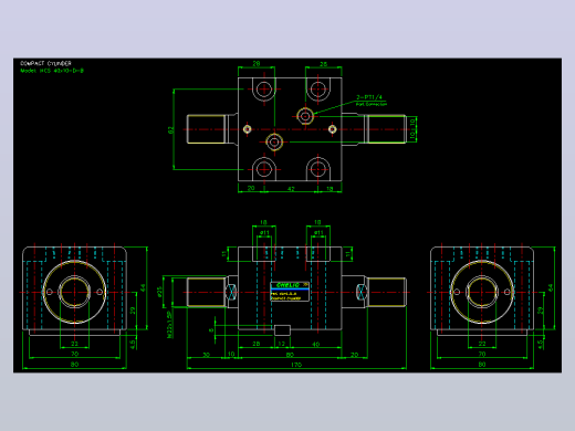薄型气缸转角下压缸2D-HCS40x10-D-B