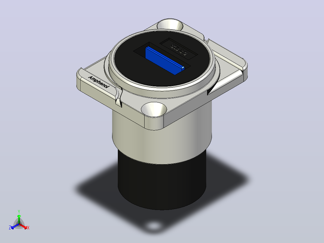 USB A D外壳面板正等轴测图