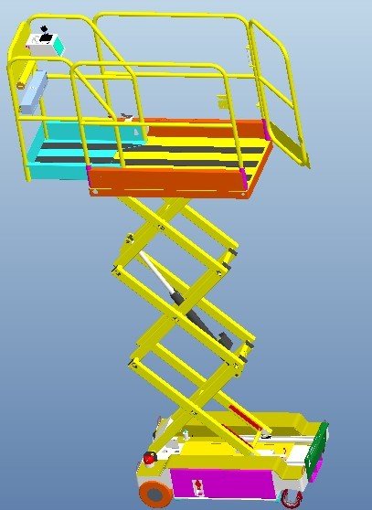自行式升降机升降平台（电路图+3D模型+工程图）缩略图