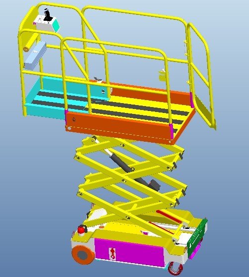 自行式升降机升降平台（电路图+3D模型+工程图）缩略图