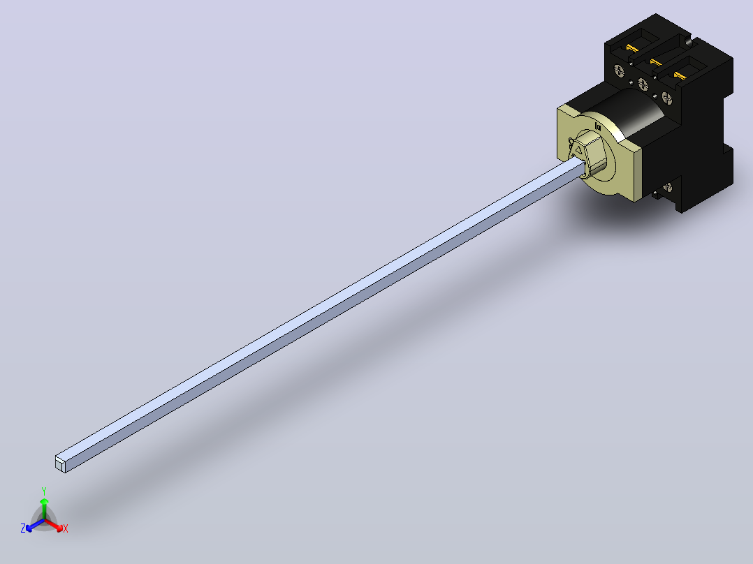 伊顿主开关P1-25-M4-SVB -带杆的主体正等轴测图