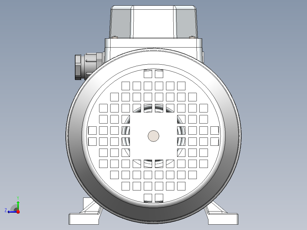 电机 1.1 KW 3400 rpm右视图