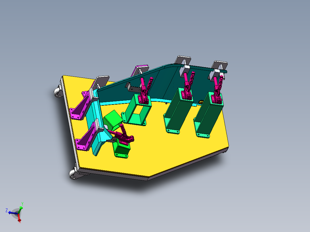 汽车覆盖件高强度焊接工装主视图