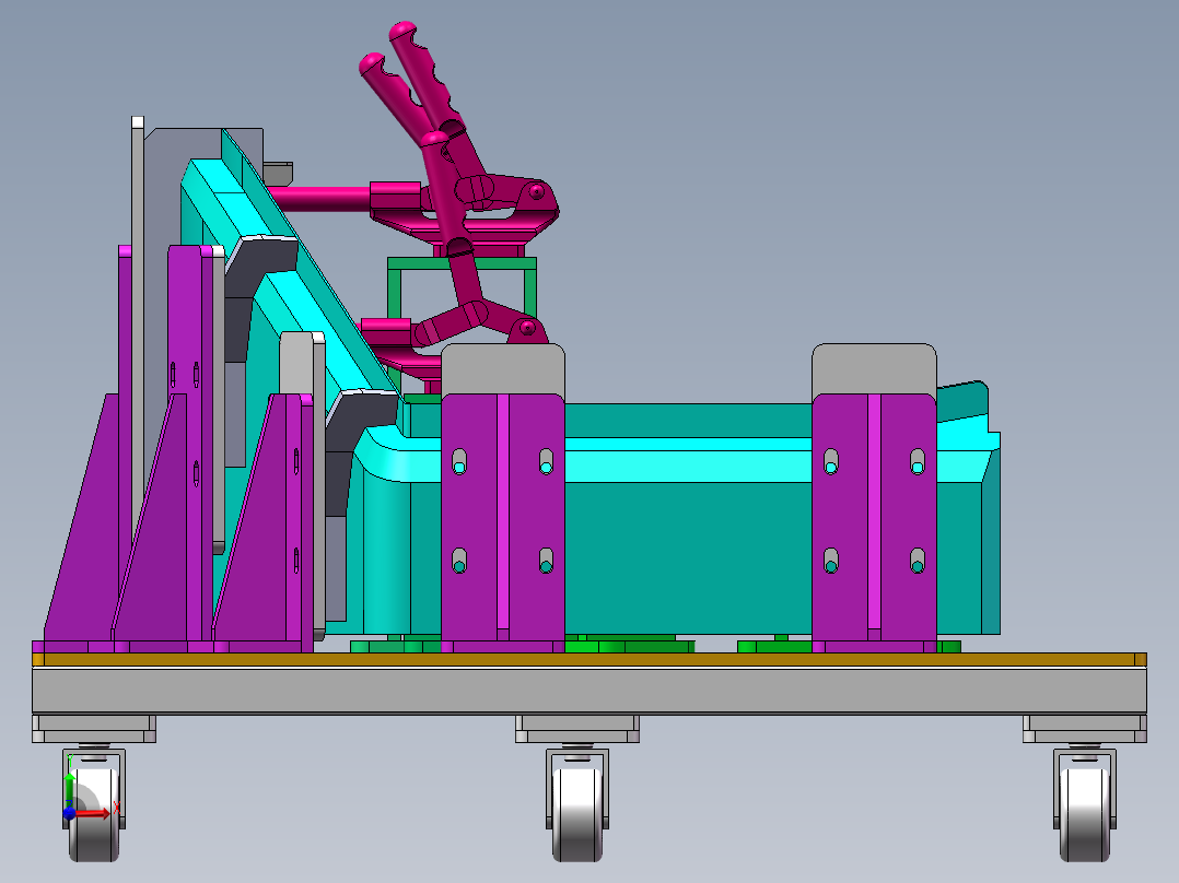 汽车覆盖件高强度焊接工装前视图