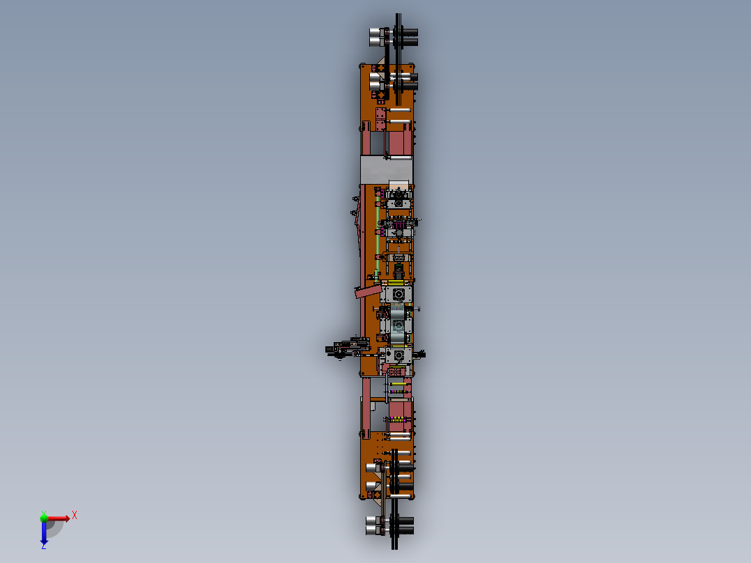 锂电池动力极耳成形机（sw17可编辑+工程图）俯视图