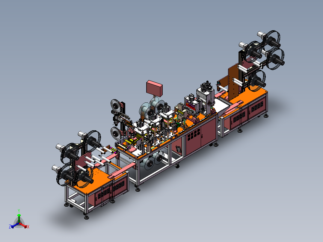 锂电池动力极耳成形机（sw17可编辑+工程图）正等轴测图