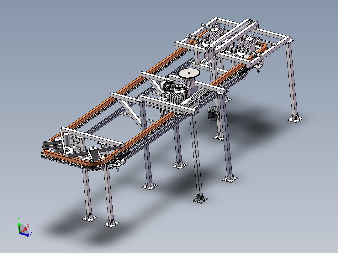 模锻链驱动悬挂输送机设计（sw17+工程图）