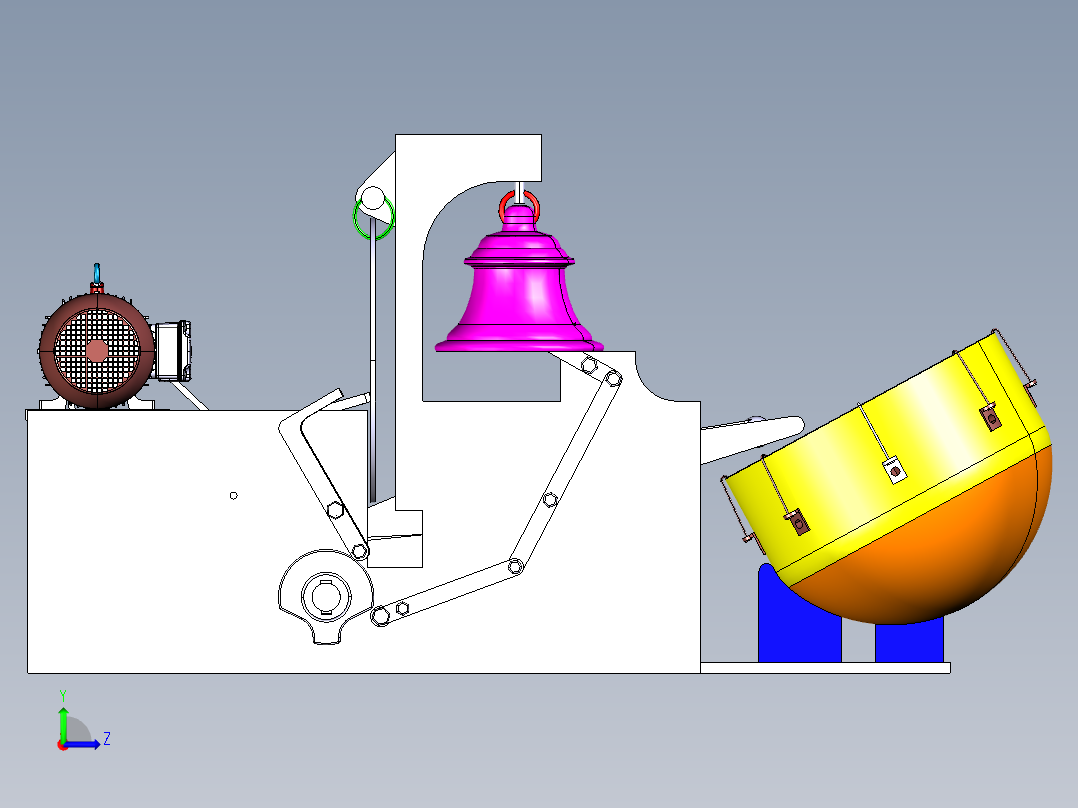 自动打鼓打铃机3D数模图纸 CATIA设计左视图