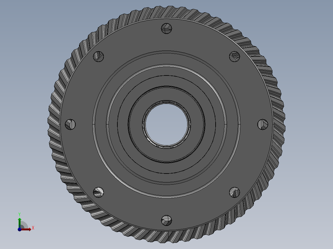 拖拉机差速器模型3D图纸 STEP格式前视图