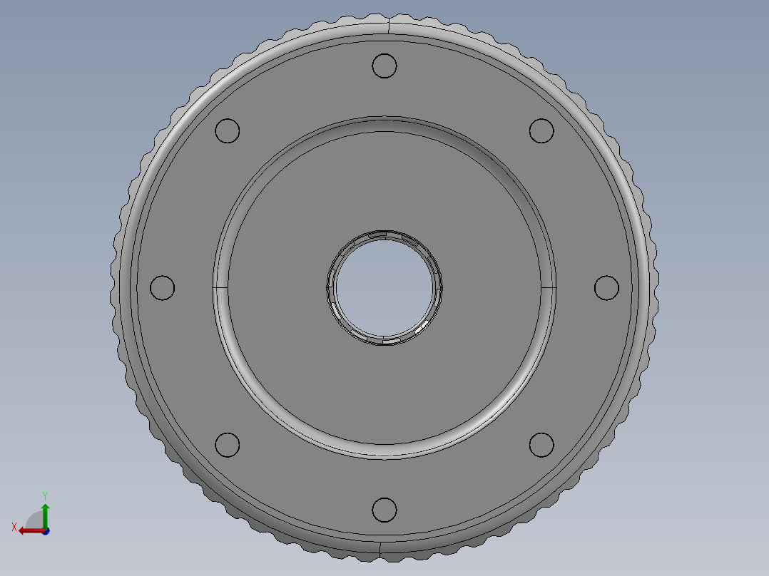 拖拉机差速器模型3D图纸 STEP格式后视图