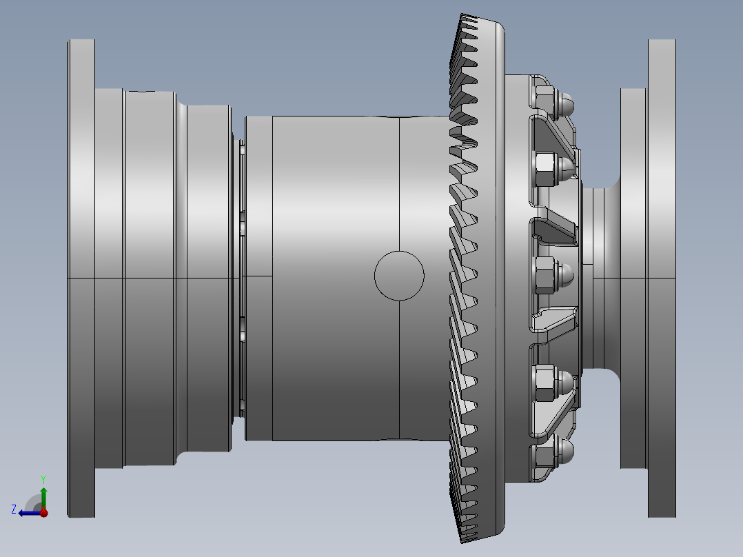 拖拉机差速器模型3D图纸 STEP格式右视图