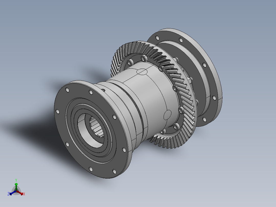 拖拉机差速器模型3D图纸 STEP格式正等轴测图