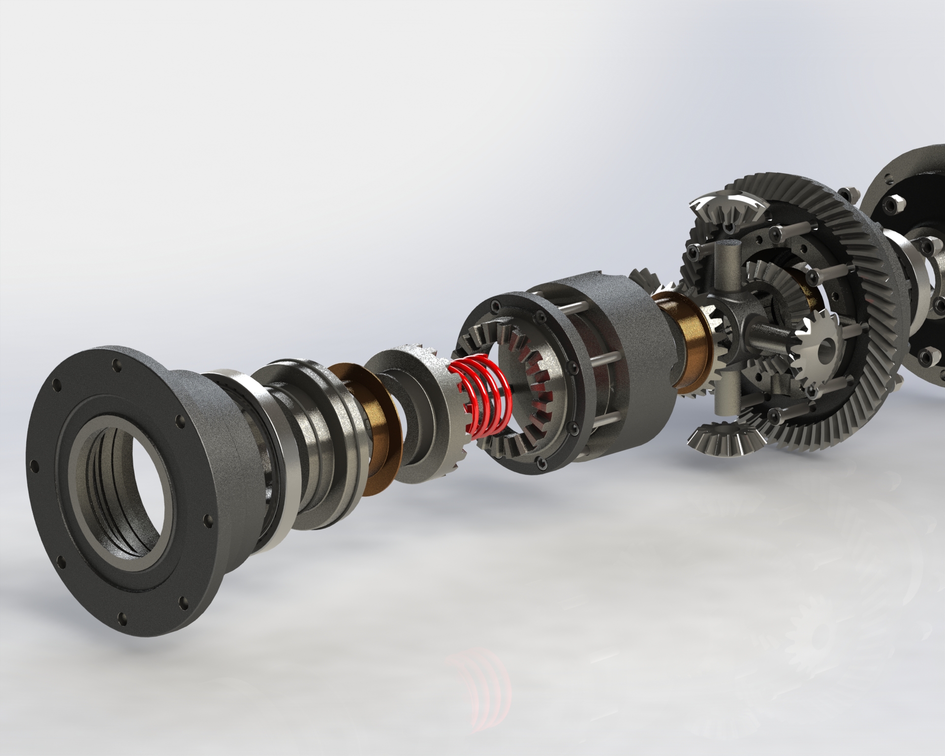 拖拉机差速器模型3D图纸 STEP格式