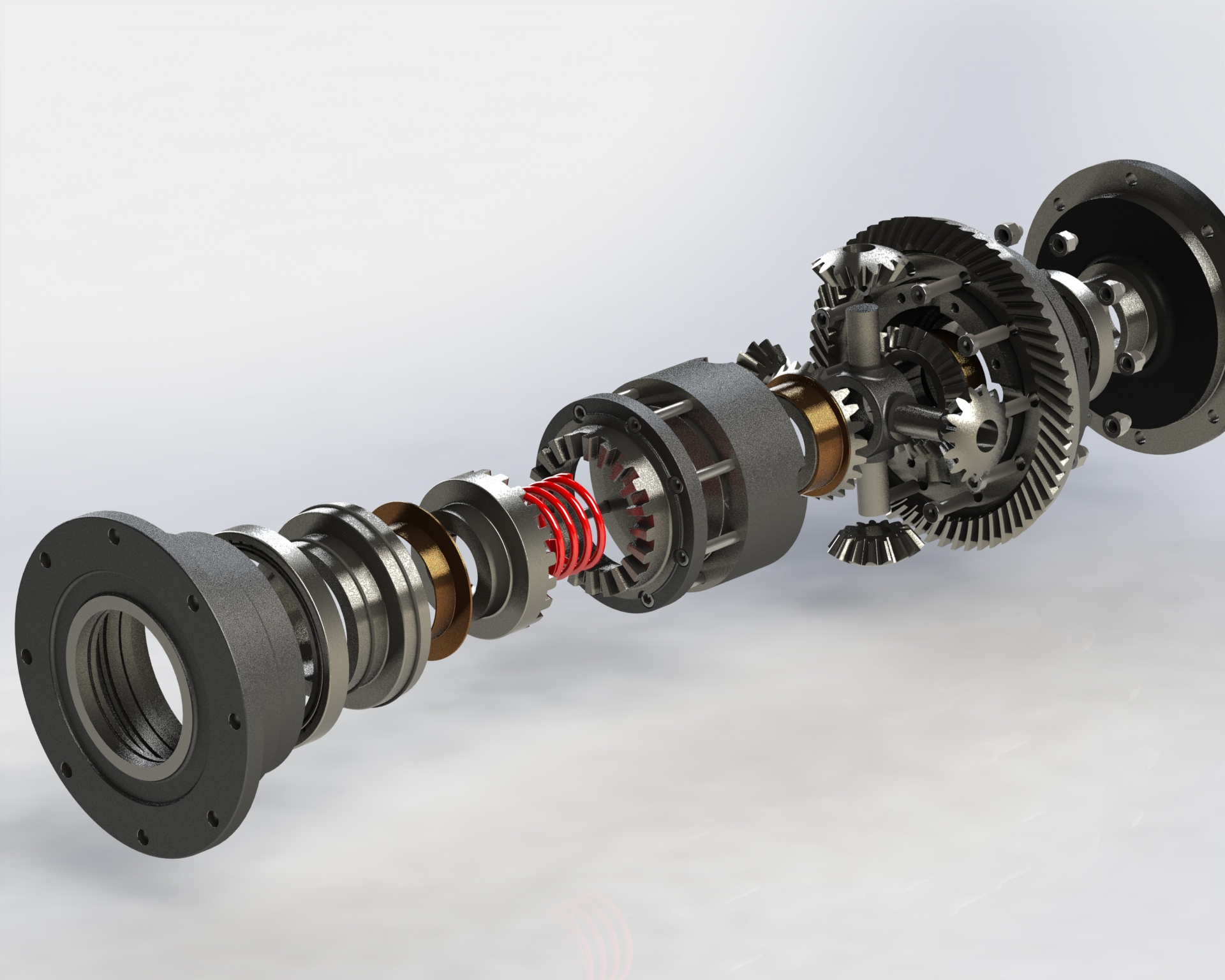 拖拉机差速器模型3D图纸 STEP格式