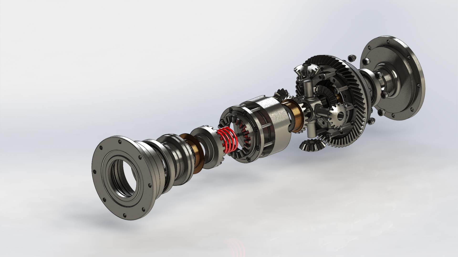 拖拉机差速器模型3D图纸 STEP格式