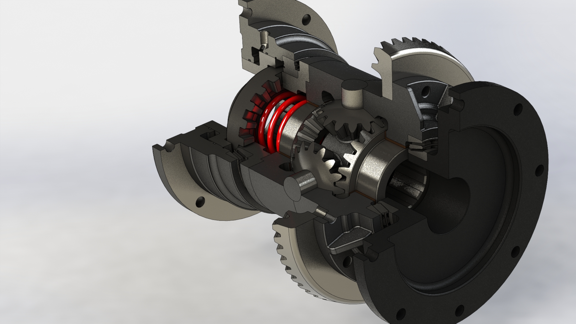 拖拉机差速器模型3D图纸 STEP格式