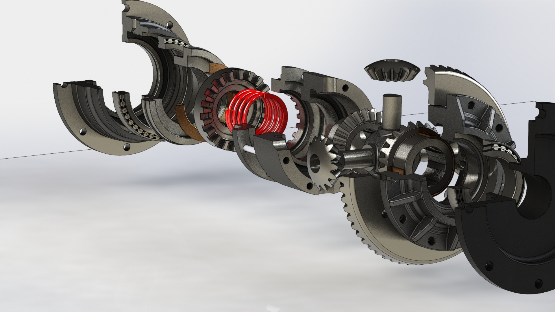 拖拉机差速器模型3D图纸 STEP格式