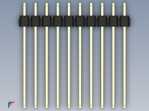 彩色公头100mil（2.54mm）系列-DS1021_black_1x10p_100mil_Type19_rev1.0俯视缩略图