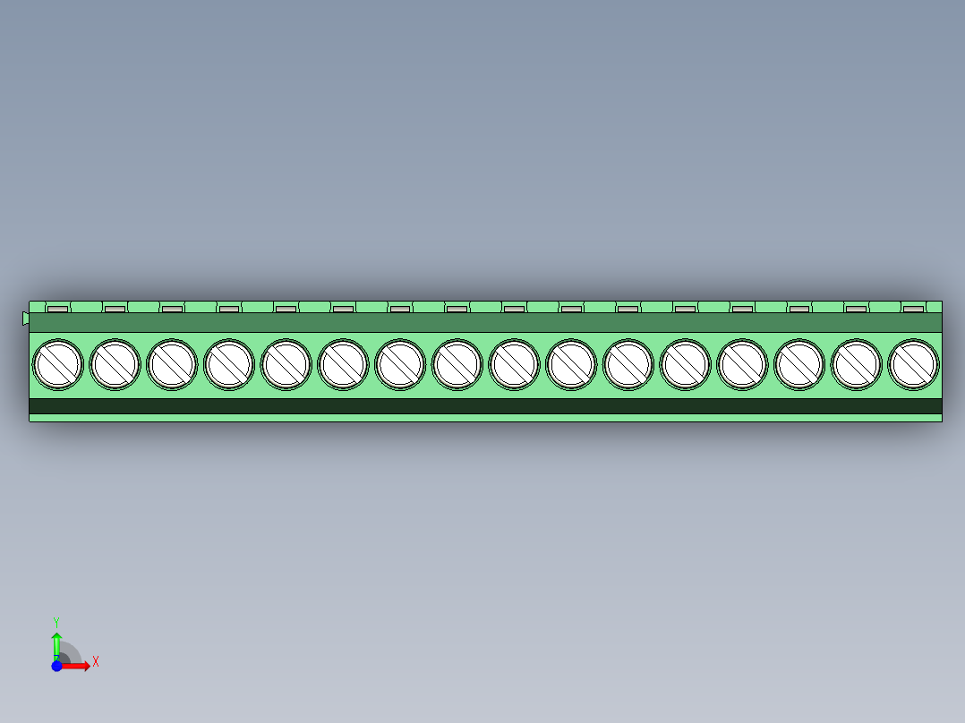 PCB Terminal Block 16 DEG381-3.5前视图