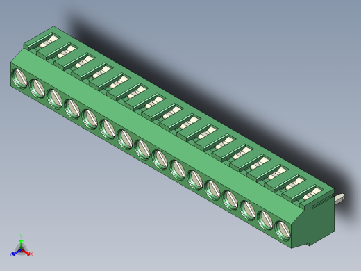 PCB Terminal Block 16 DEG381-3.5正等轴测缩略图