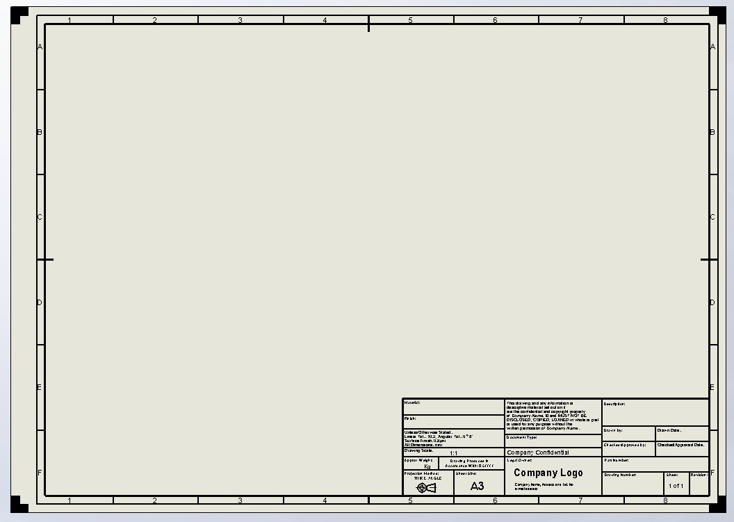 SolidWorks绘图模板