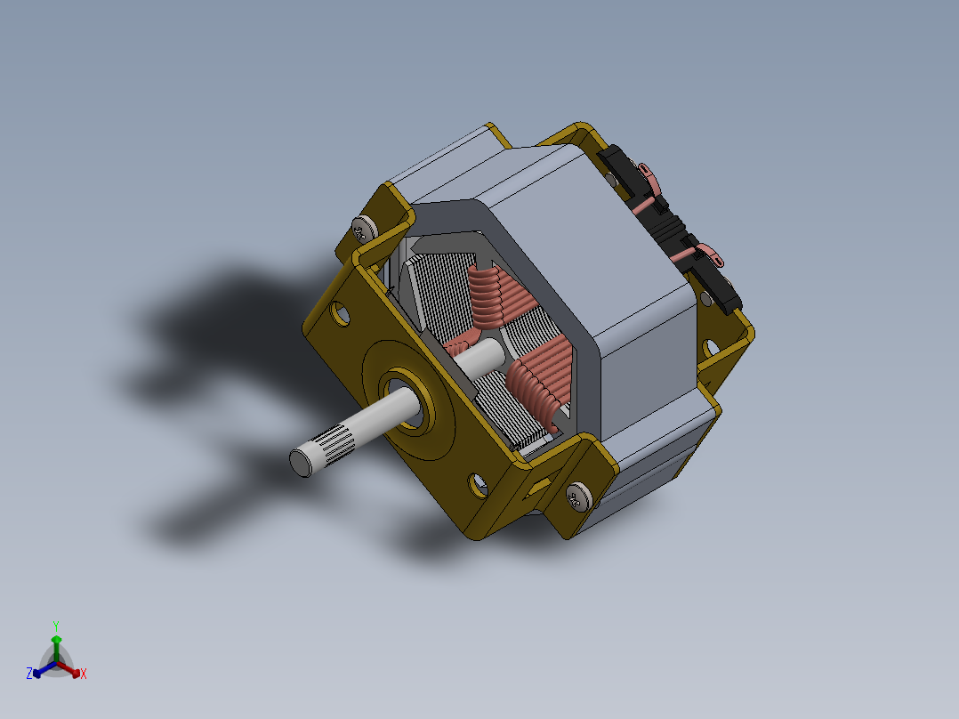直流电机6正等轴测图