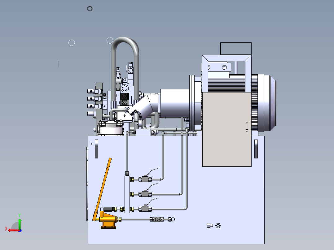 液压站模型后视图