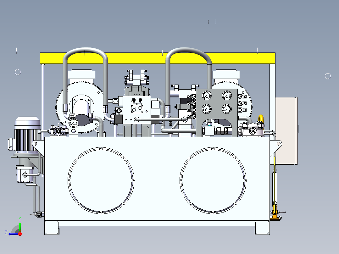 液压站模型右视图