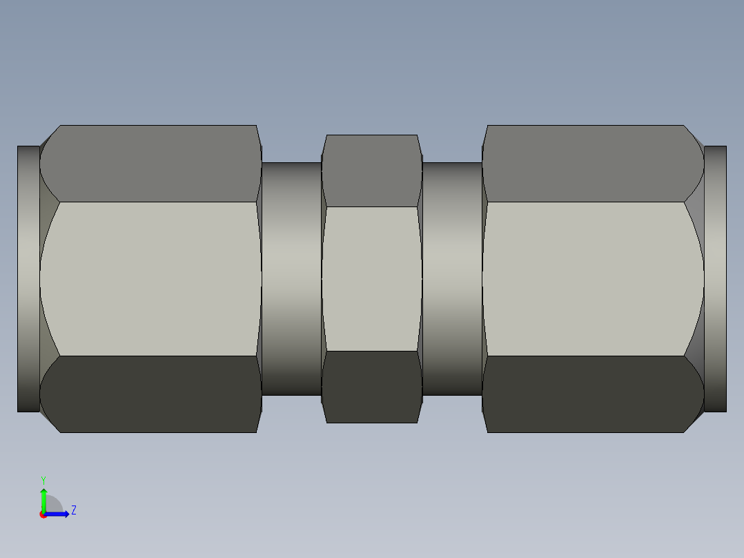 卡套式工业通用硬管接头10_hbu-s左视图