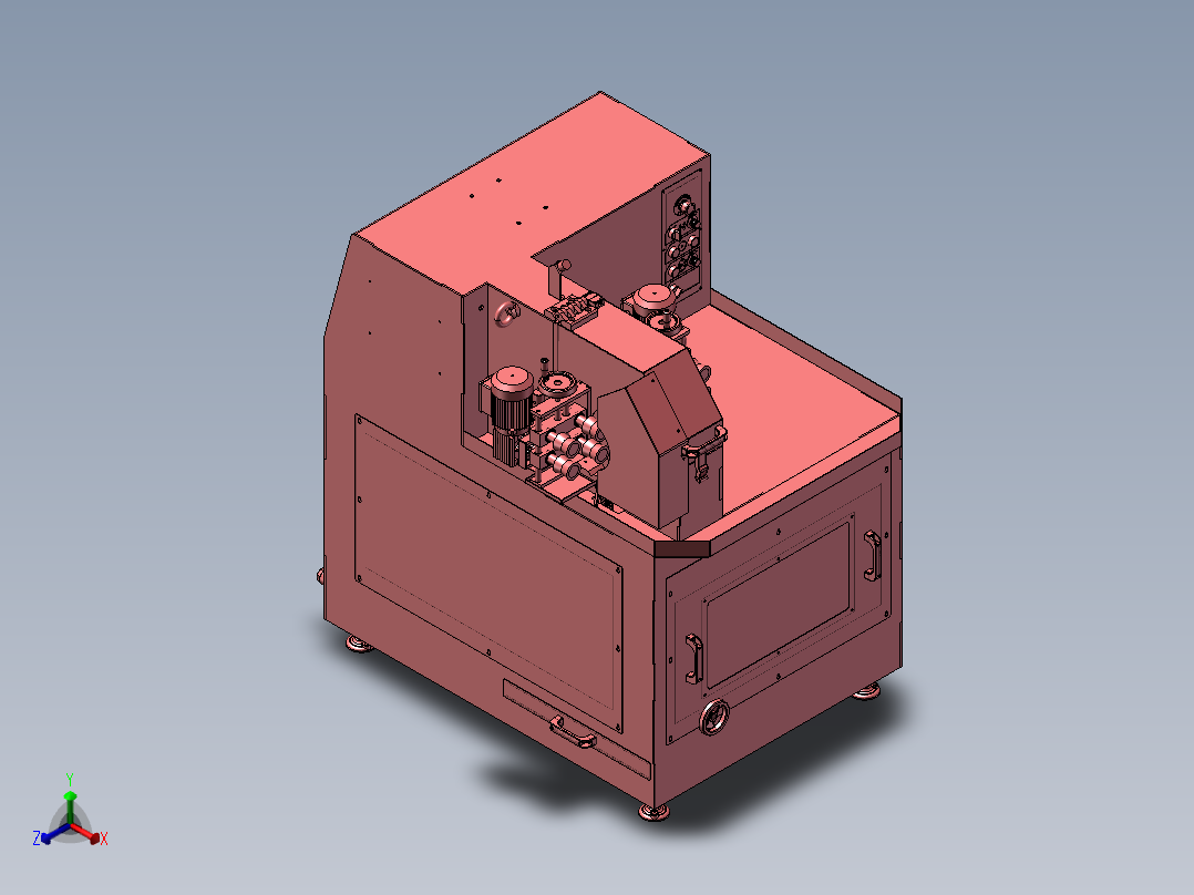 圆管子湿研磨机正等轴测图