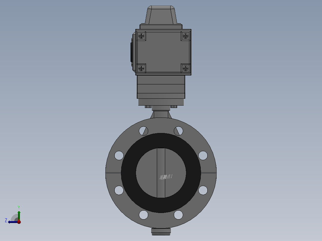 法兰式电动蝶阀-316L DN50-DN400右视图