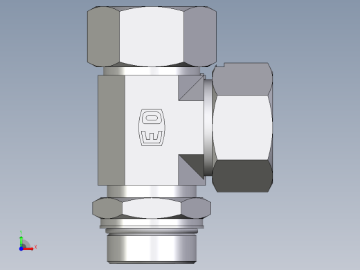 卡套式工业通用硬管接头EO_Adjustable_locknut_run_tee_LEE38SMORCF前视缩略图