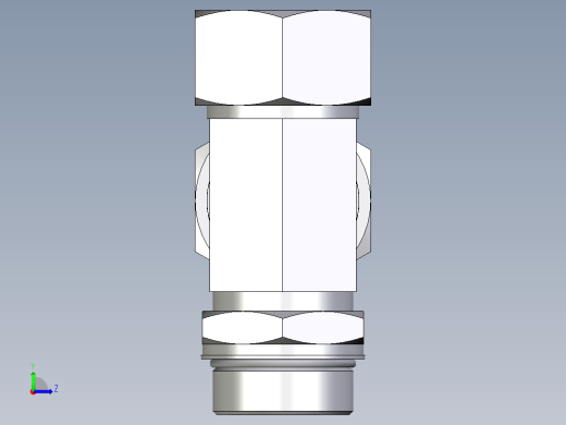 卡套式工业通用硬管接头EO_Adjustable_locknut_run_tee_LEE38SMORCF左视缩略图