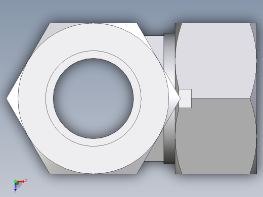 卡套式工业通用硬管接头EO_Adjustable_locknut_run_tee_LEE38SMORCF俯视缩略图