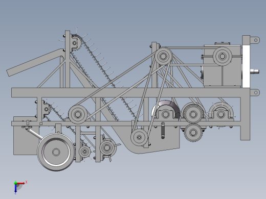 拔棉杆粉碎残膜回收联合作业机设计与仿真（sw12可编辑+CAD+说明书）俯视缩略图
